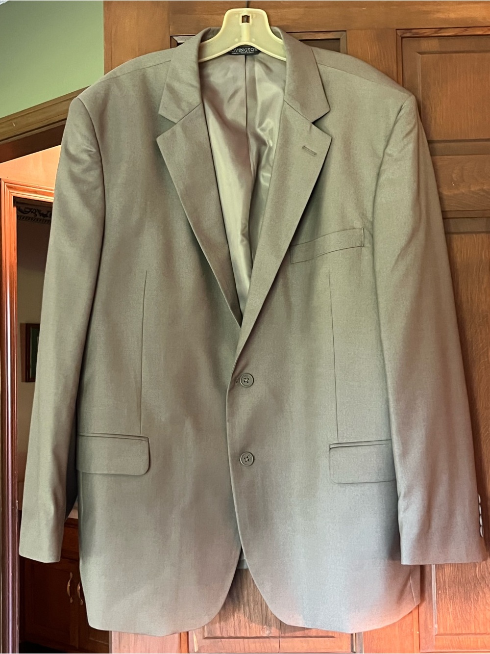 Classic Men's 46R Tan Two-Button Blazer by Covington